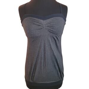 RARE VTG Lululemon Pure Focus Tank Black Swan Built In Bra Yoga Athleisure